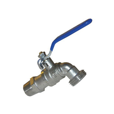 Lasco 06-1284 Ball Valve Hose Bibb, 1/2 x 3/4 in Connection, MIP x MHT, Quarter-Turn Actuator, Brass Body, Nickel