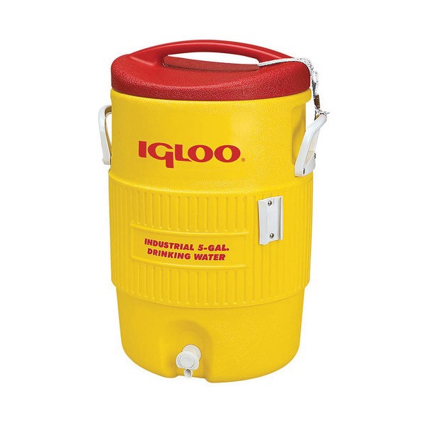 Igloo 400 Series 00451 Water Cooler with Tap, 5 gal Cooler, Plastic, Red/Yellow