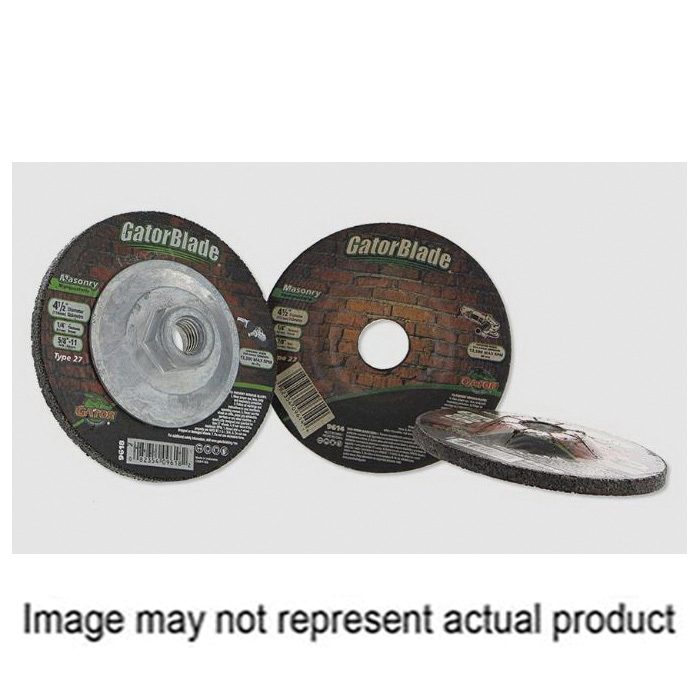Gator 9604 Grinding Wheel, 4 in Dia, 1/4 in Thick, 5/8 in Arbor, Aluminum Oxide Abrasive