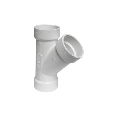 Canplas 192302L DWV Pipe Wye, 2 in, Hub, PVC, White, SCH 40 Schedule