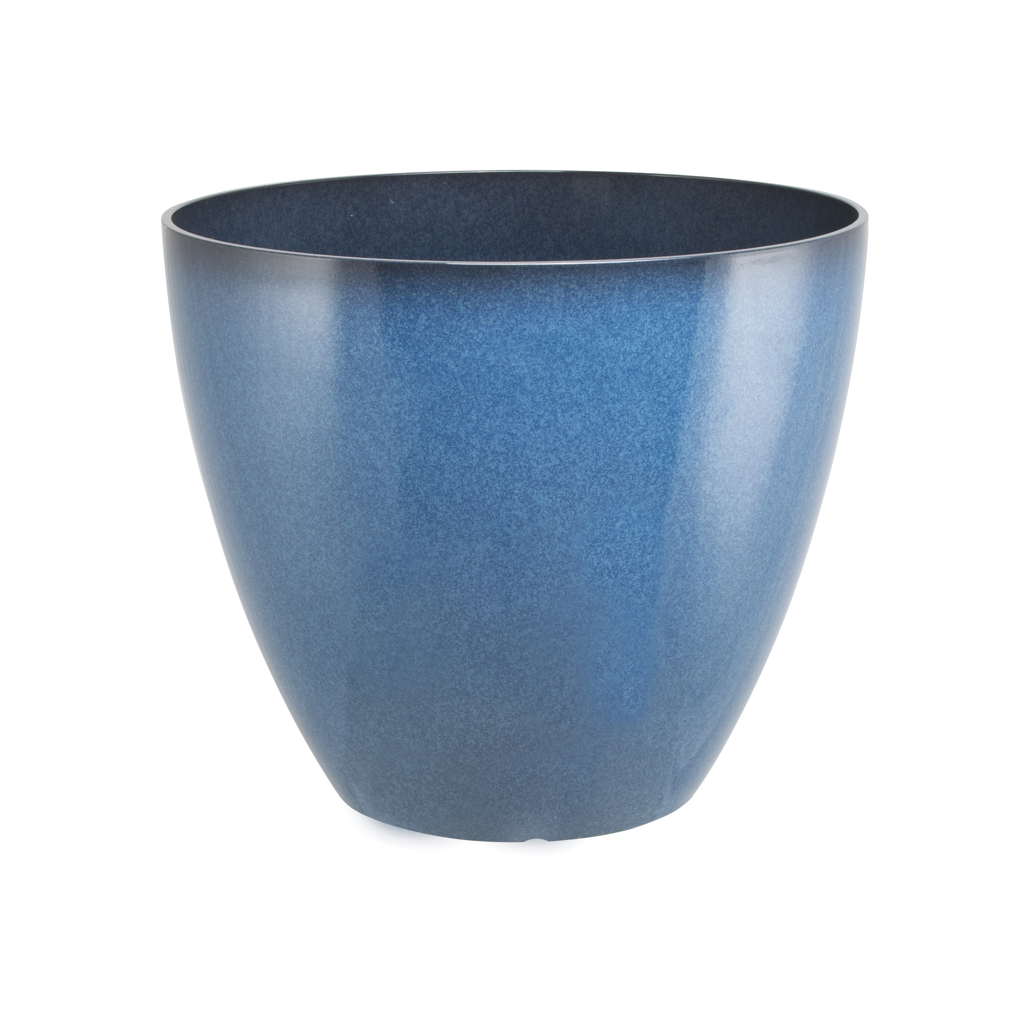 Landscapers Select PT-S080 Planter, 15 in Dia, 12-3/4 in H, Round, Resin, Blue, Blue