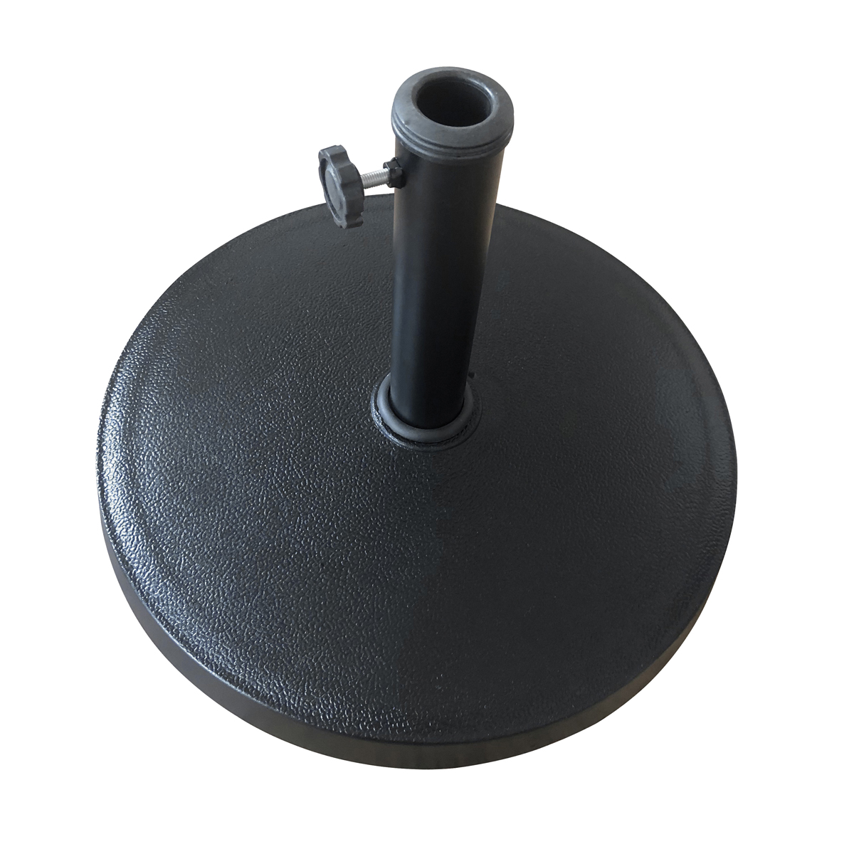 Seasonal Trends 59660 Umbrella Base, 21.06 in Dia, 13.38 in H, Round, Resin, Steel and Plastic, Black