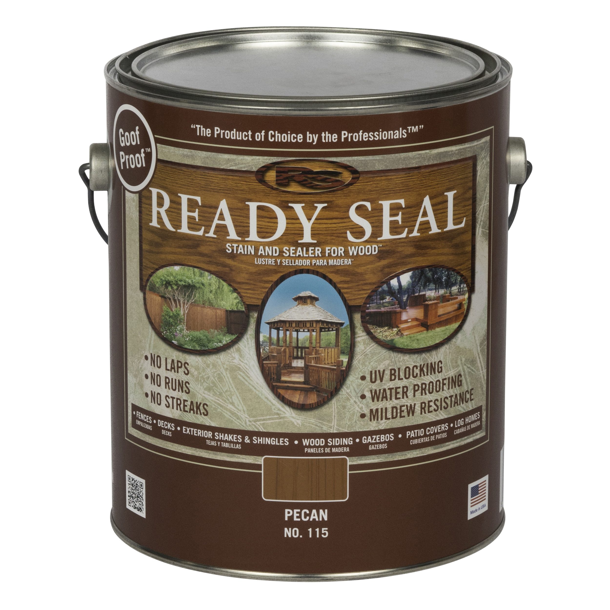 Ready Seal 115 Stain and Sealer, Pecan, Liquid, 1 gal Can