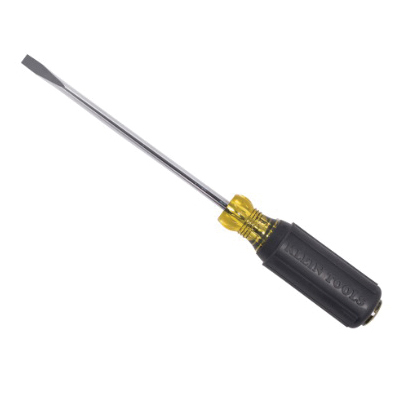 Klein Tools 605-6B Wire Bending Screwdriver, 1/4 in Drive, Cabinet Drive, 10.344 in OAL, 6 in L Shank, Acetate Handle