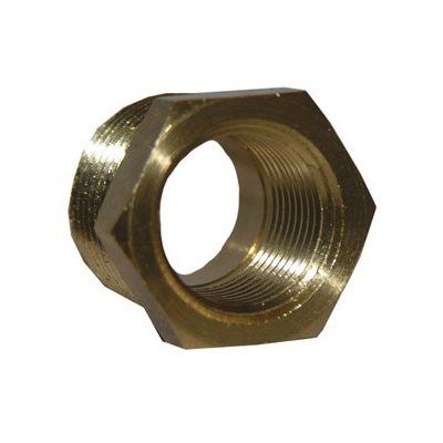 Lasco 17-9250U Hex Pipe Bushing, 1/2 x 3/8 in, MPT x FPT, Brass