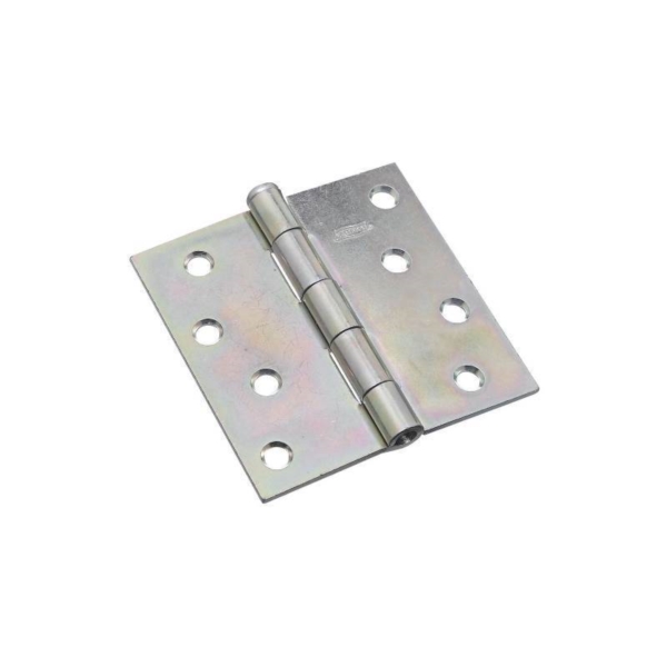 National Hardware N195-677 Broad Hinge, 4 in W Frame Leaf, 0.11 in Thick Frame Leaf, Steel, Zinc, Loose, Removable Pin