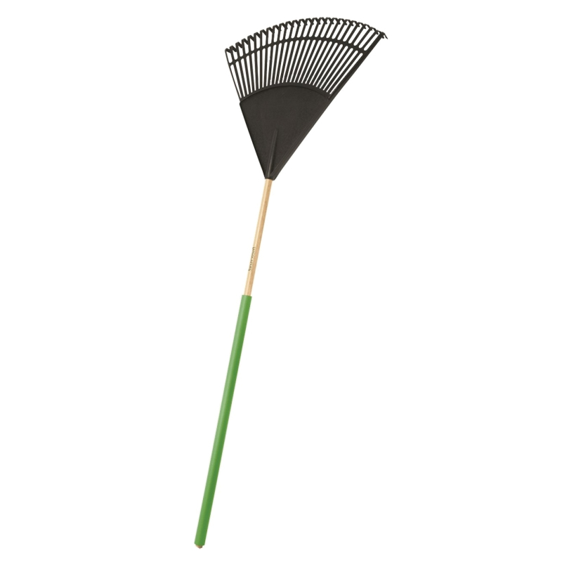 Landscapers Select 34918 Lawn/Leaf Rake, Poly Tine, 26 -Tine, Wood Handle, 48 in L Handle