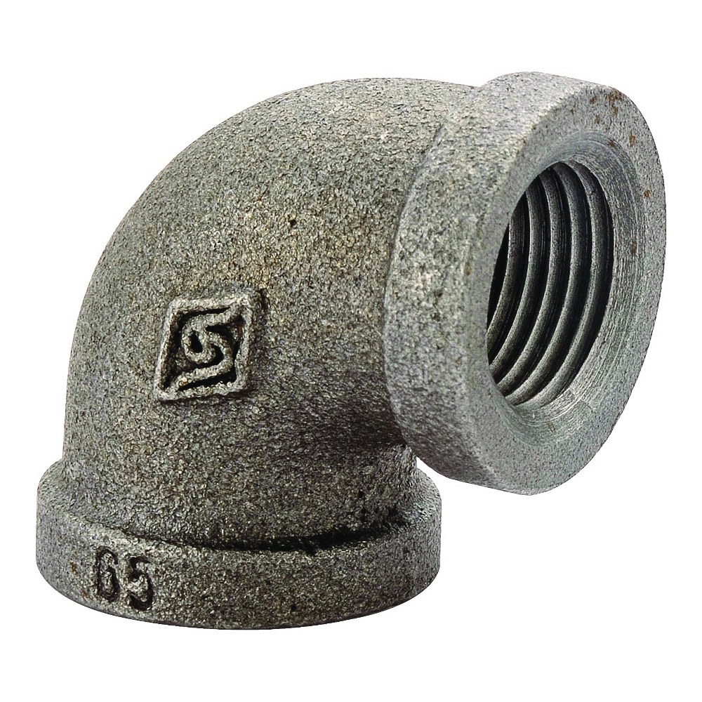 ProSource B90R 15X10 Reducing Pipe Elbow, 1/2 x 3/8 in, FIP, 90 deg Angle, Iron, 40 Schedule, 300 psi Pressure