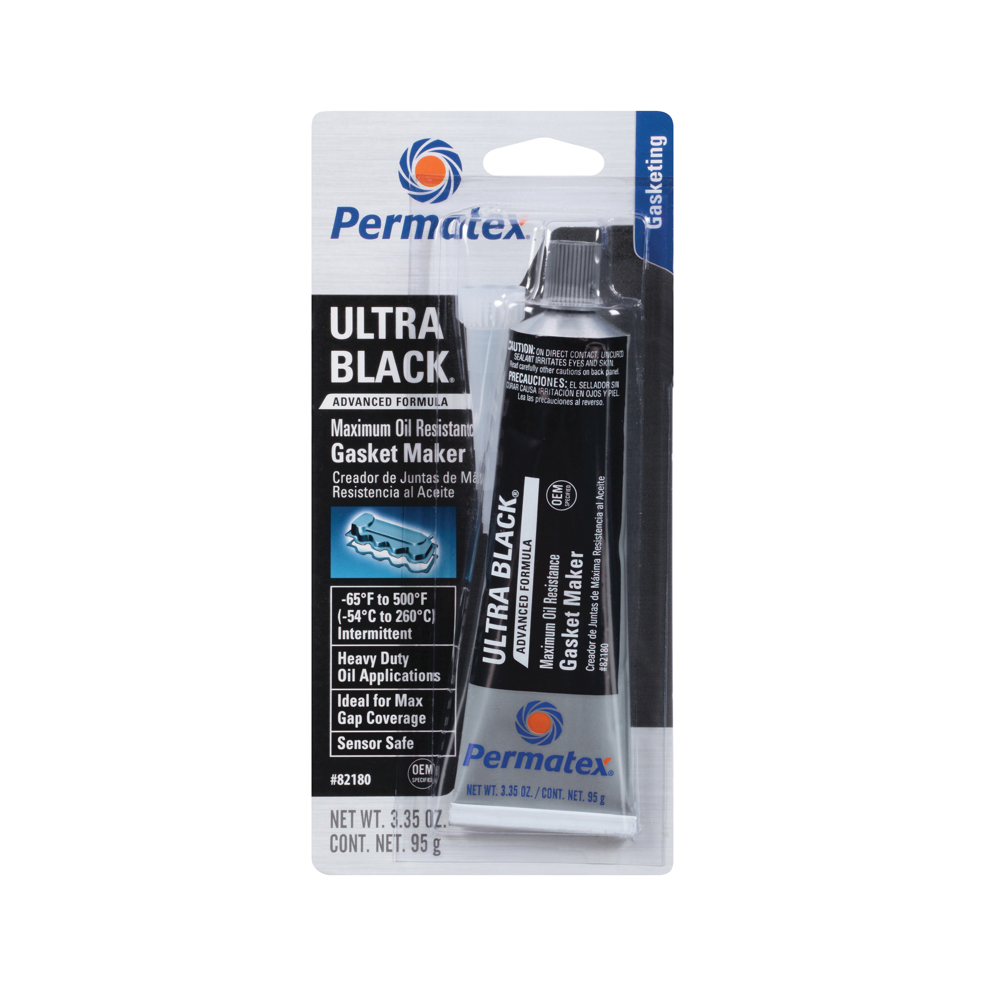 Permatex Ultra Black 82180 Gasket Maker, 3.35 oz Tube, Paste
