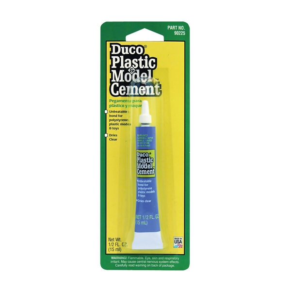 Duco 90225 Plastic and Model Cement, Clear, 0.5 oz Tube