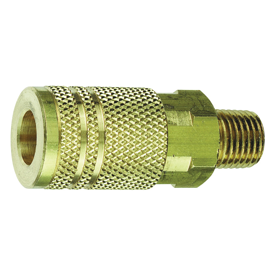 Tru-Flate 13-225 Coupler, 1/4 in, MNPT, Brass
