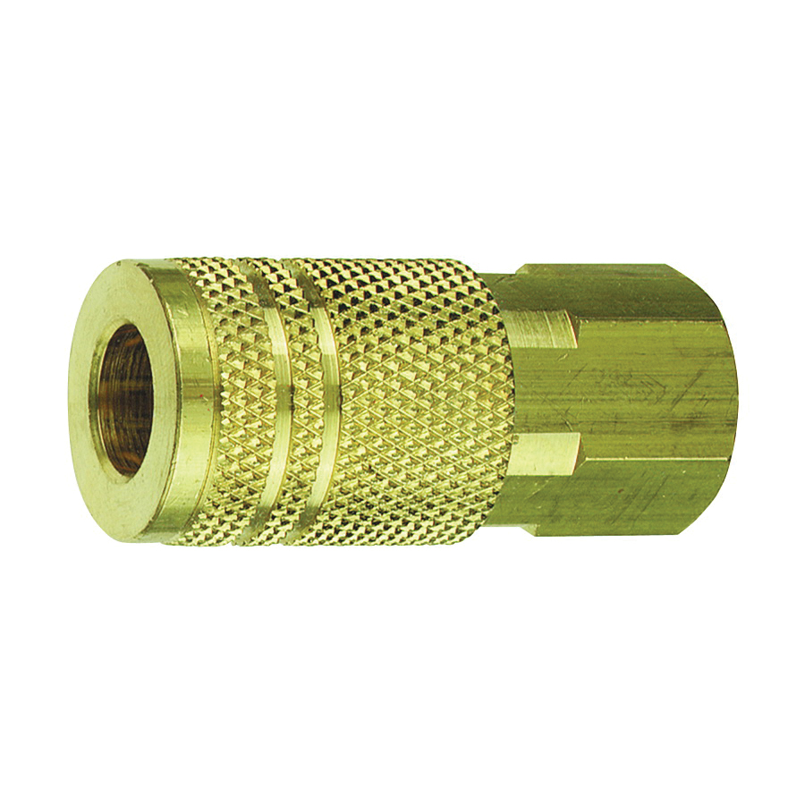 Tru-Flate 13-235 Coupler, I/M-Style, 1/4 in, FNPT, Brass