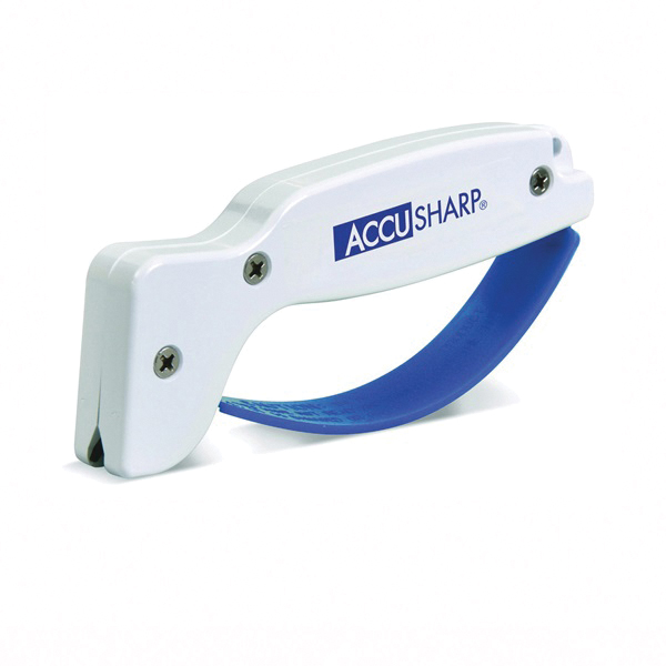 Accusharp 001C Knife Sharpener, Diamond-Honed Tungsten Carbide Abrasive, Plastic Handle