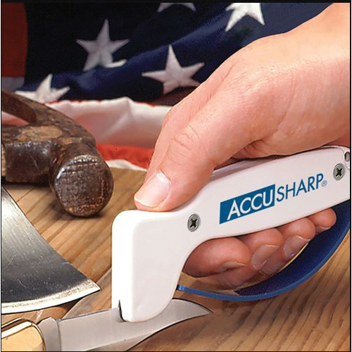Accusharp 001C Knife Sharpener, Diamond-Honed Tungsten Carbide Abrasive, Plastic Handle