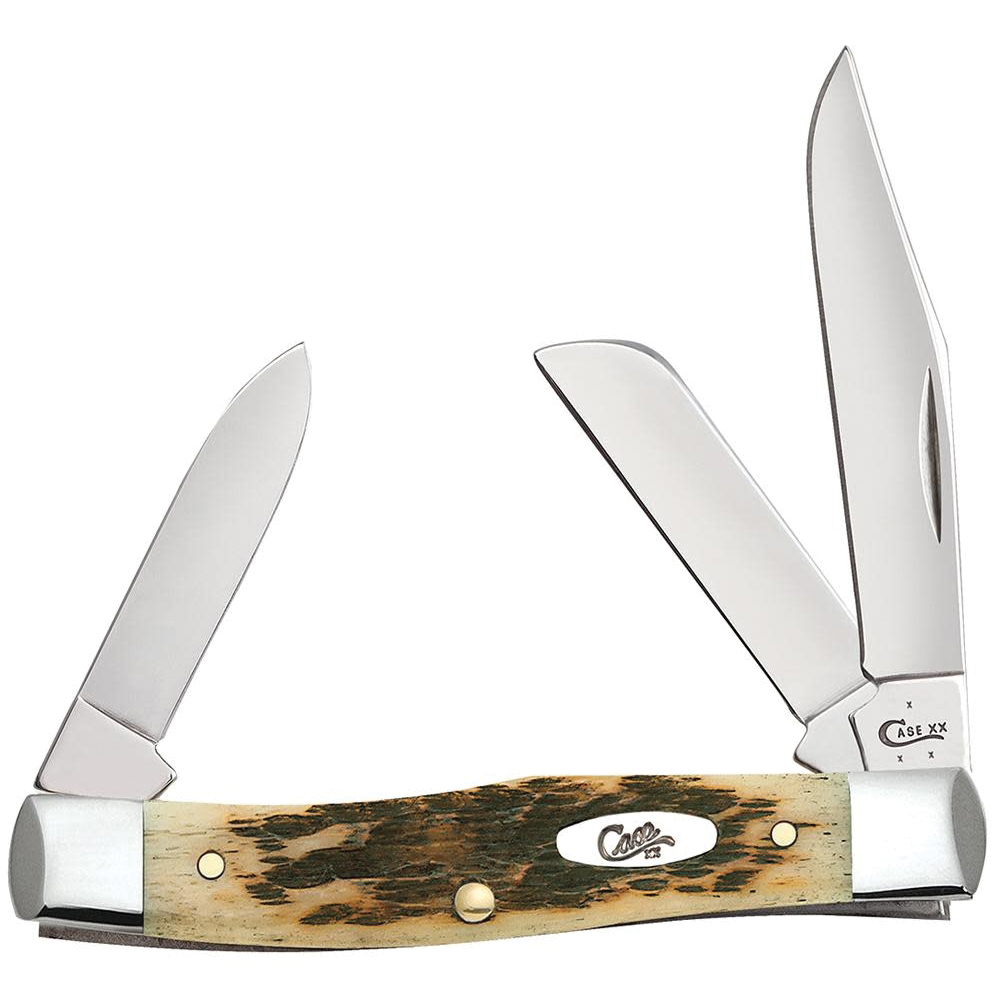 Case XX 00079 Folding Pocket Knife, 2.57 in Clip, 1.76 in Pen, 1.88 in Sheep Foot L Blade, Chrome Vanadium Steel Blade