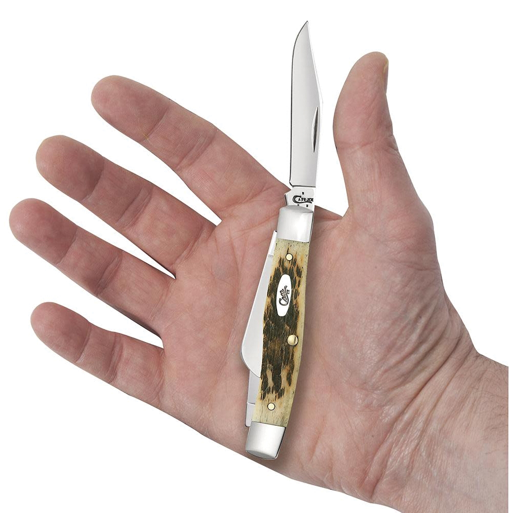 Case XX 00079 Folding Pocket Knife, 2.57 in Clip, 1.76 in Pen, 1.88 in Sheep Foot L Blade, Chrome Vanadium Steel Blade