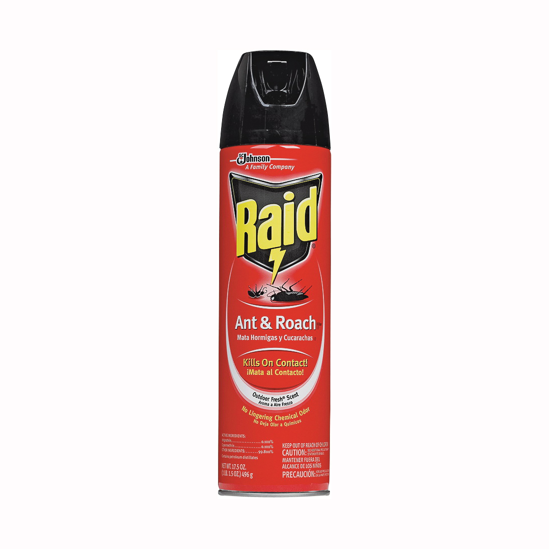 Raid 21613 Ant and Roach Killer, Liquid, Spray Application, Indoor, Outdoor, 17.5 oz Aerosol Can