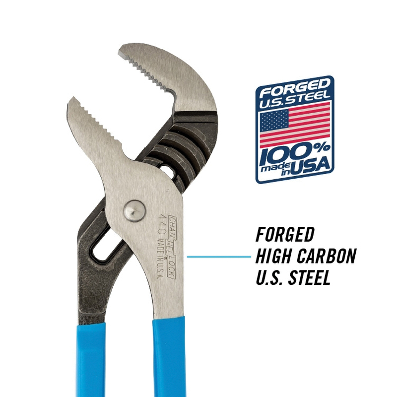 Channellock 426 Tongue and Groove Pliers, 6-1/2 in OAL, 0.87 in Jaw Opening, Blue Handle, Cushion Grip Handle