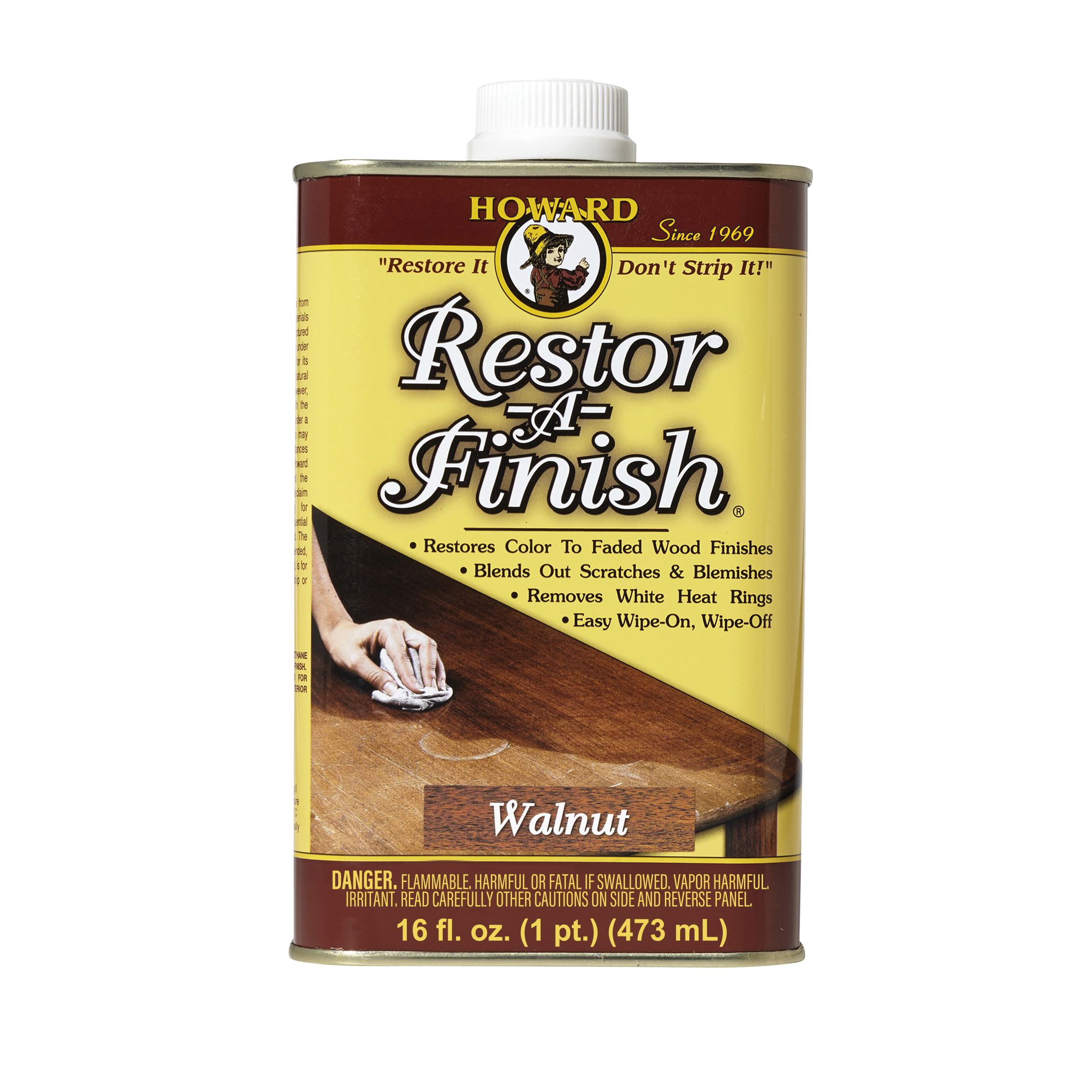 Howard RF4016 Wood Restorer, Walnut, Liquid, 16 oz Can