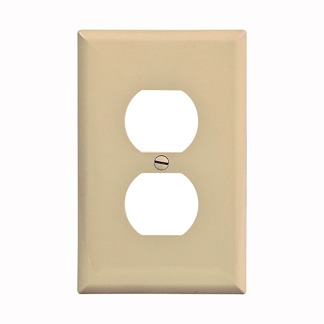 Eaton Wiring Devices PJ8V Series Duplex and Single Receptacle Wallplate, Mid-Size, 4-7/8 in L, 3-1/8 in W, 1-Gang, Ivory