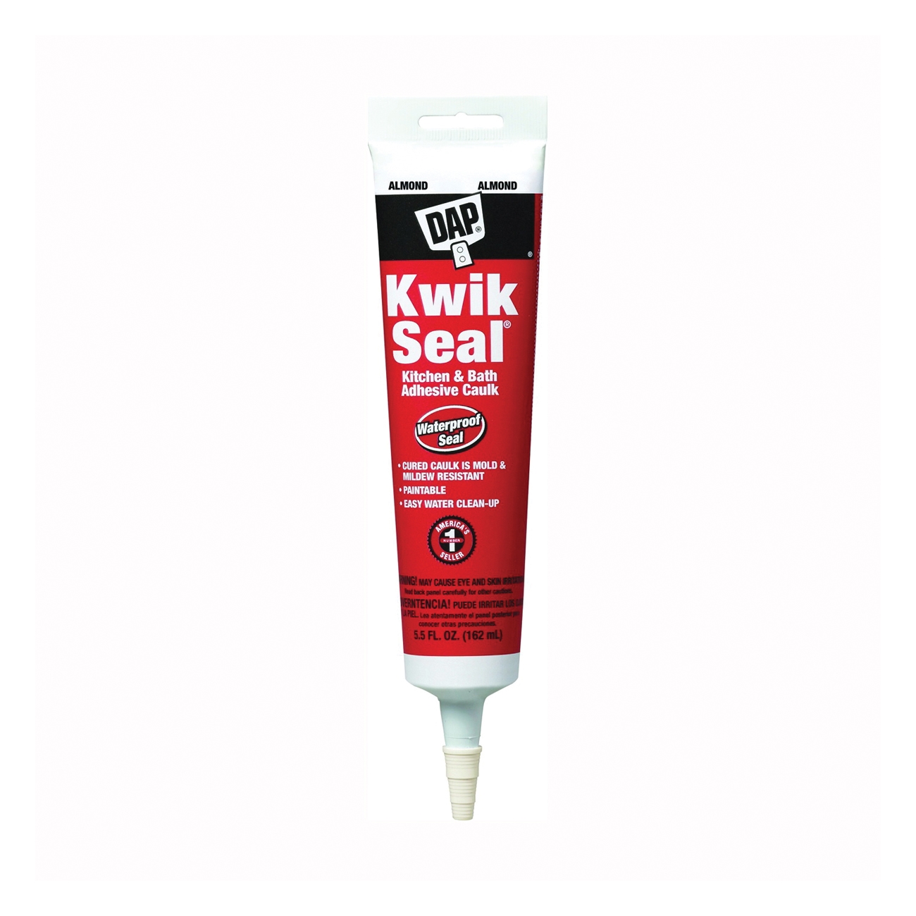 DAP 18013 Kitchen and Bath Caulk, Almond, 36 hr Curing, -20 to 150 deg F, 5.5 oz Tube