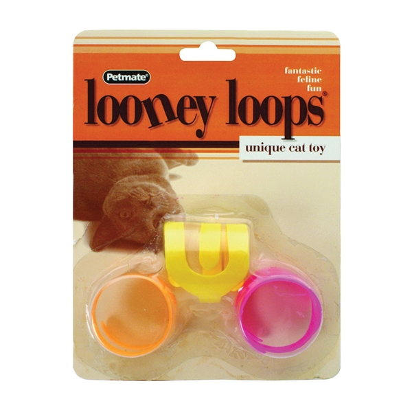 Petmate Looney Loops 26333 Cat Toy, Plastic, Bright Neon