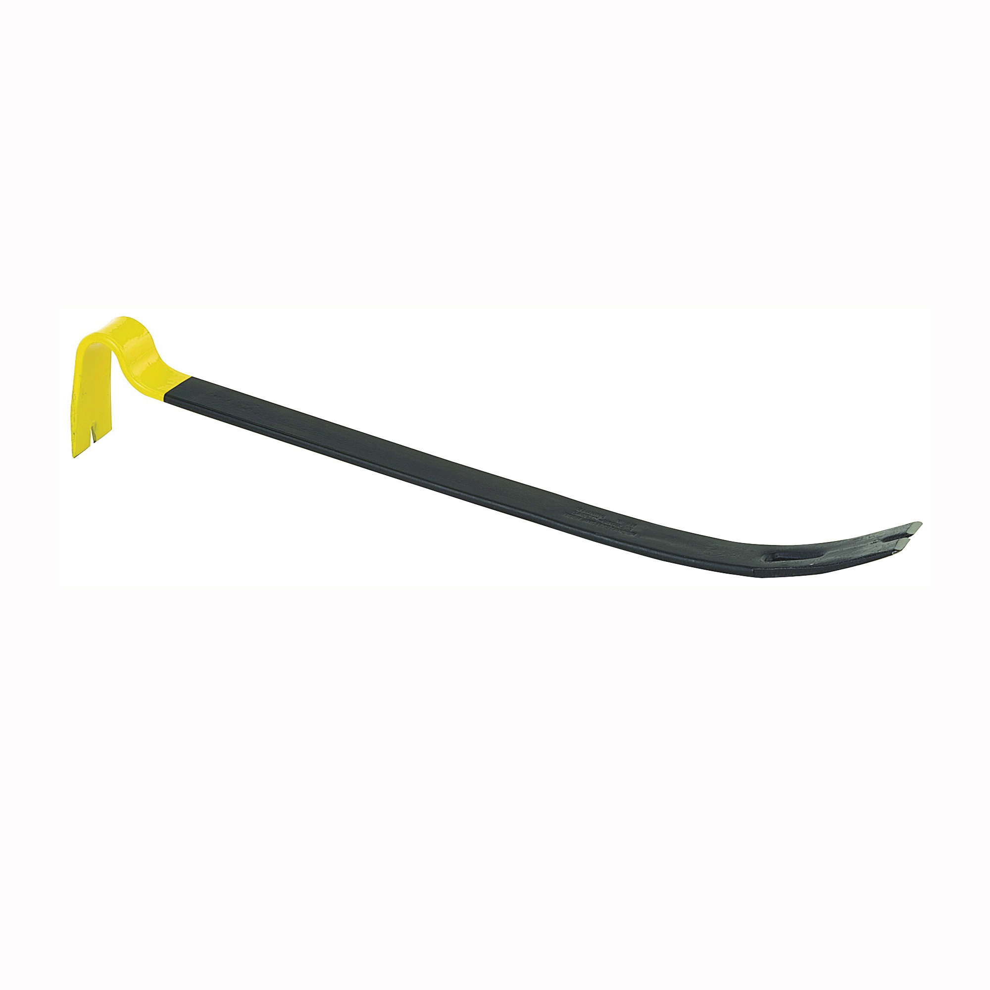 STANLEY 55-526 Pry Bar, 21 in L, Slotted Tip, 1-3/4 in W Tip, HCS, Black/Yellow, 1-3/4 in Dia
