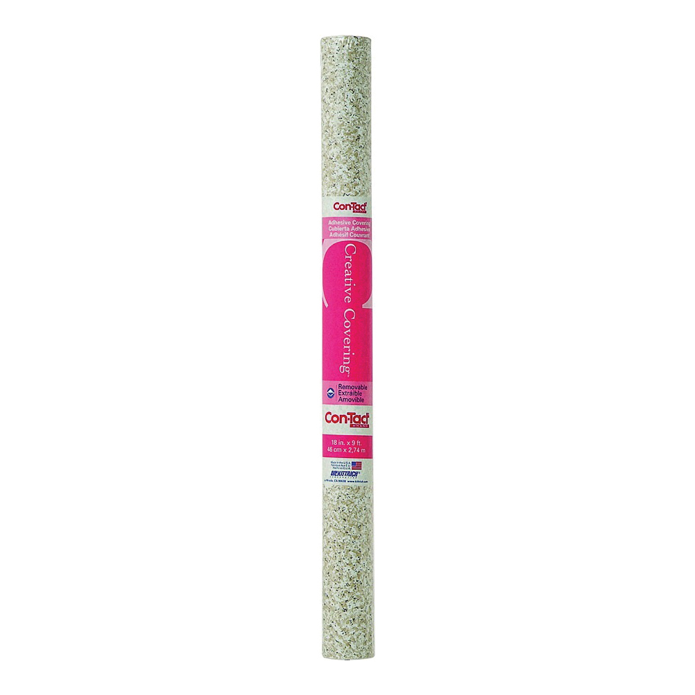 Con-Tact 09F-C9J73-12 Contact Paper, 9 ft L, 18 in W, Granite Pattern, Vinyl, Beige Granite