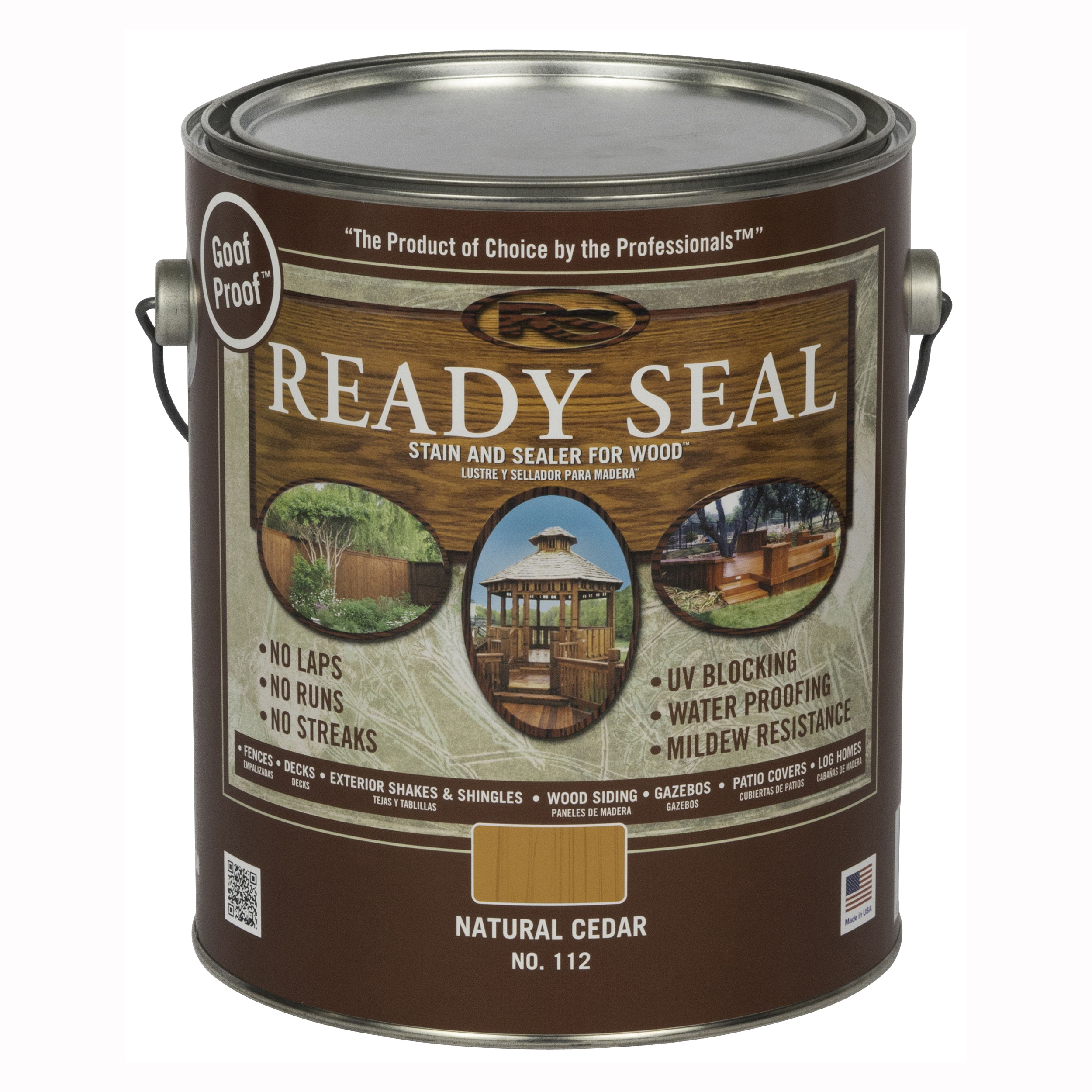 Ready Seal 112 Stain and Sealer, Natural Cedar, Liquid, 1 gal Can