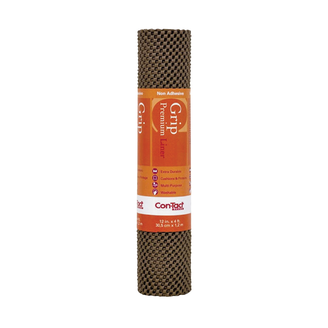 Con-Tact 04F-C6L1B-06 Shelf and Drawer Liner, 4 ft L, 12 in W, PVC, Chocolate
