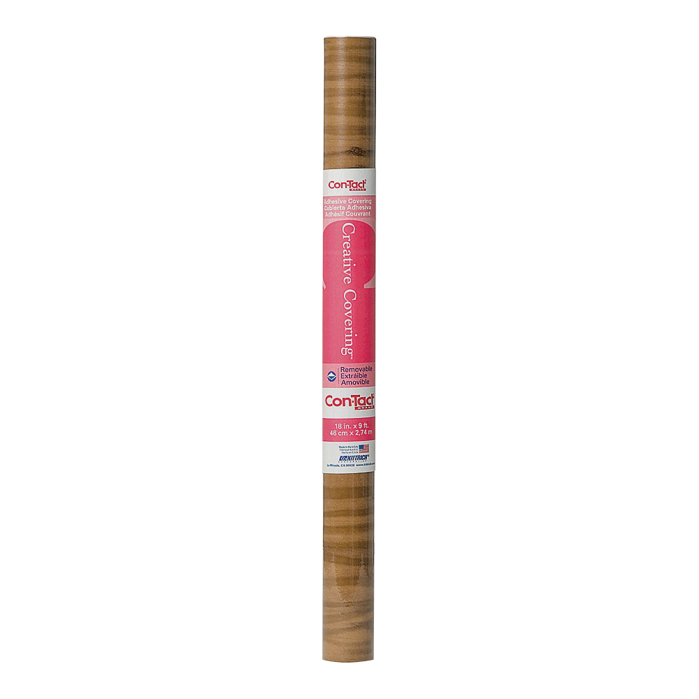 Con-Tact Creative Covering 09F-C9013-12 Contact Paper, 9 ft L, 18 in W, Knotty Pine Pattern, Vinyl, Knotty Pine