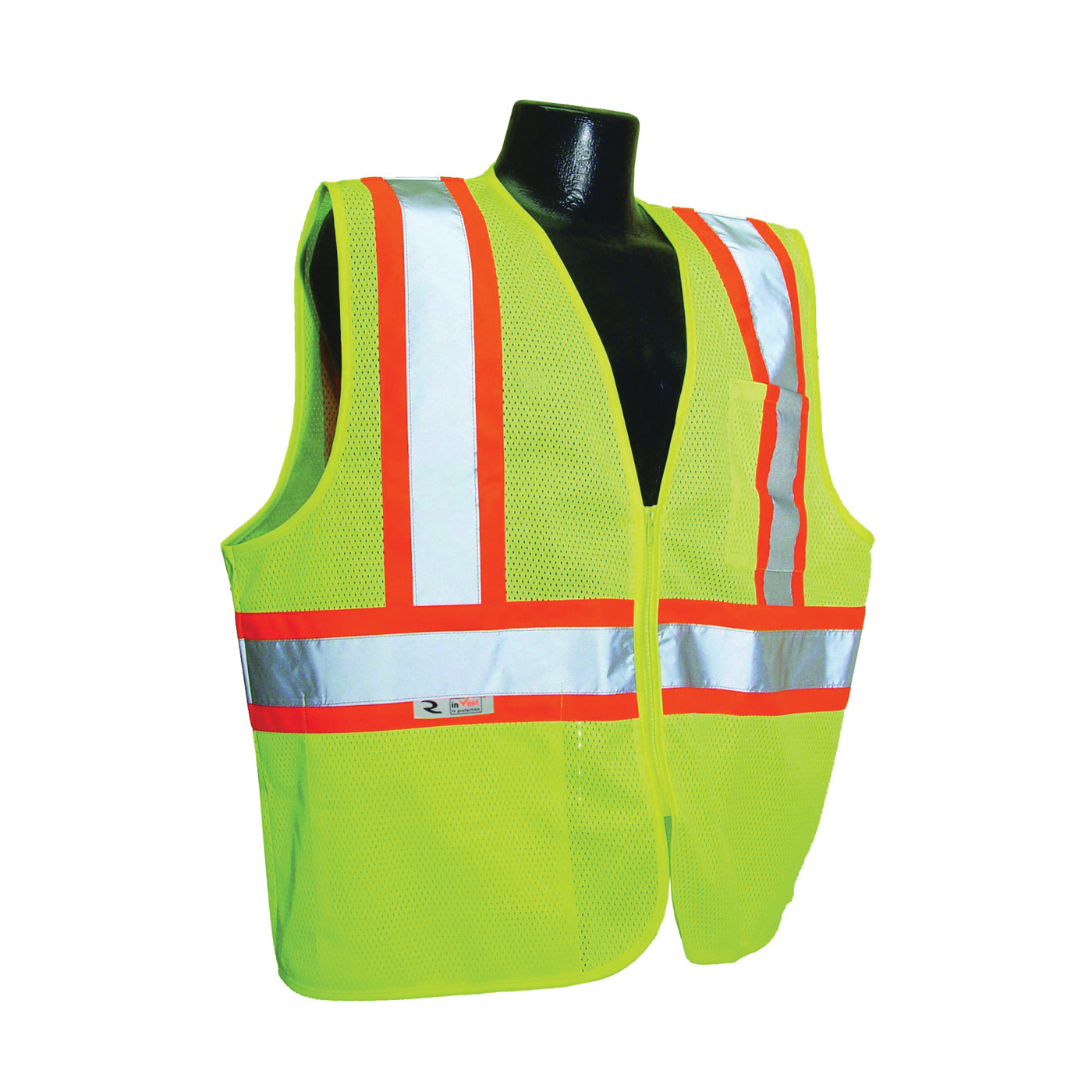 Radians SV22-2ZGM-2X Economical Safety Vest with Two-Tone Trim, 2XL, Unisex, Fits to Chest Size: 30 in, Polyester