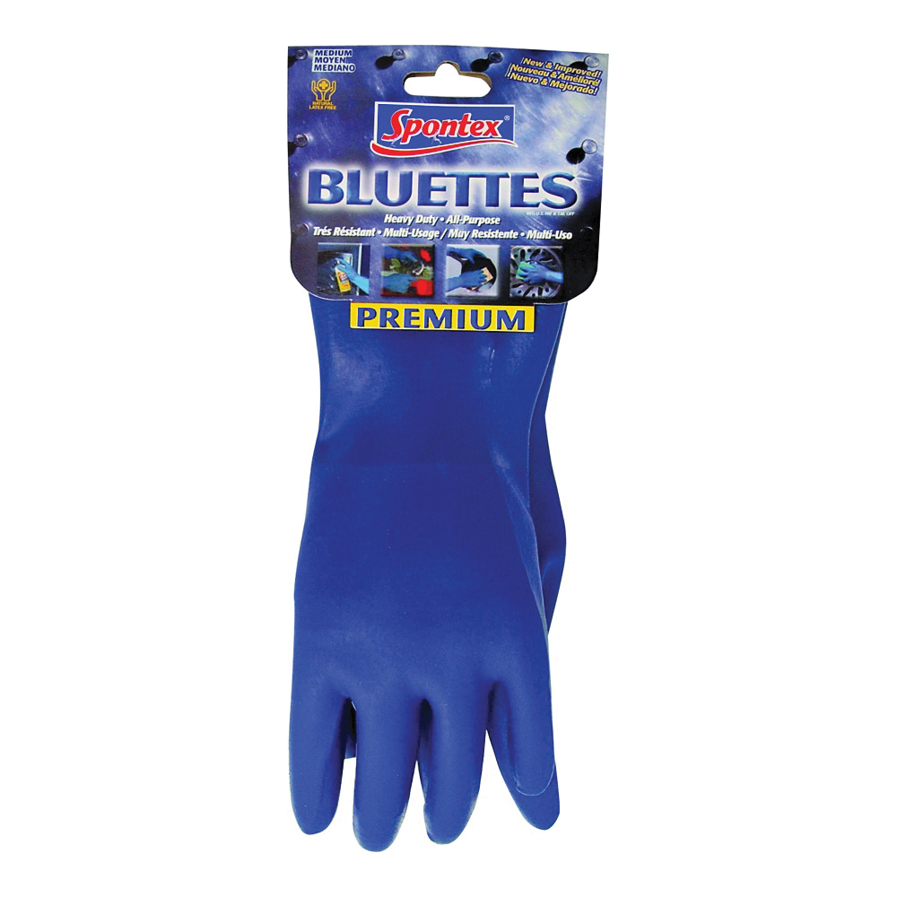Spontex Bluettes 19005 Household Protective Gloves, L, Longer Cuff, Neoprene, Blue