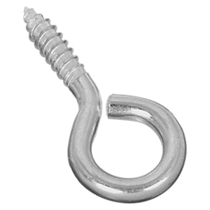 National Hardware N220-434 Screw Eye, #2, 0.26 in Dia Wire, 1.12 in L Thread, 2.62 in OAL, 115 lb Working Load, Steel