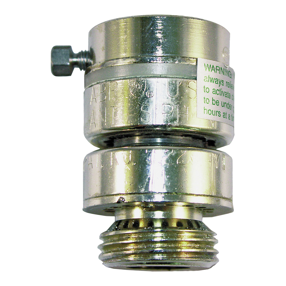 Arrowhead Brass PK1390 Self-Draining Vacuum Breaker, 3/4 in Connection, Fine Thread x MHT, 125 psi Max Pressure, Brass
