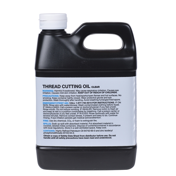 Harvey 16100 Thread Cutting Oil, 1 qt Bottle, Clear