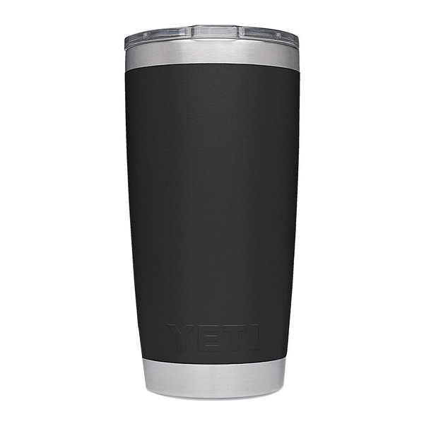 Yeti Rambler Series YRAM20BK Tumbler with Lid, 20 oz, MagSlider Lid, 18/8 Stainless Steel, Black, Insulated