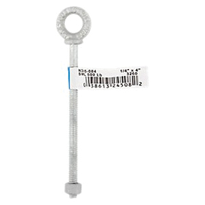 National Hardware N245-084 Eye Bolt, 1/4-20 Thread, Coarse Thread, 3-7/8 in L Thread, 1/2 in ID x 7/8 in OD Dia Eye