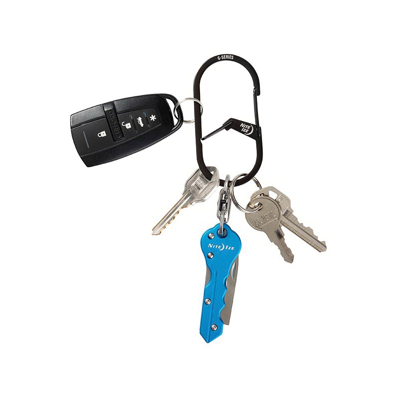 Nite Ize G Series GS1-01-2R6 Dual Carabiner, 1.42 in OAL, Stainless Steel, Black