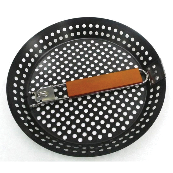 Mr. BAR-B-Q 06750Y Grilling Skillet, 12 in L, 12 in W, Aluminum, Black, Removable Handle