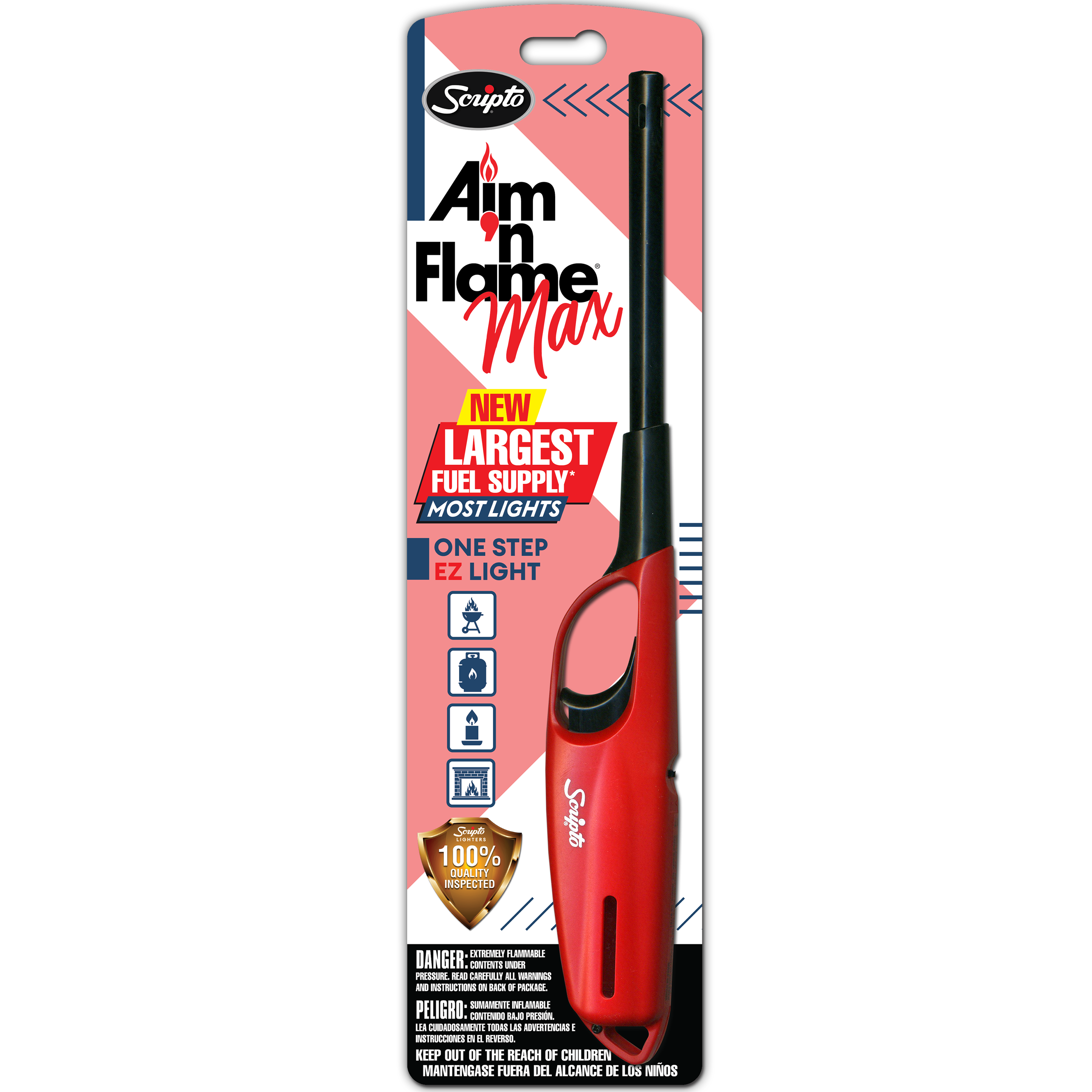 Scripto Aim 'n Flame MAX BGM19-1/12CD Utility Lighter, Assorted